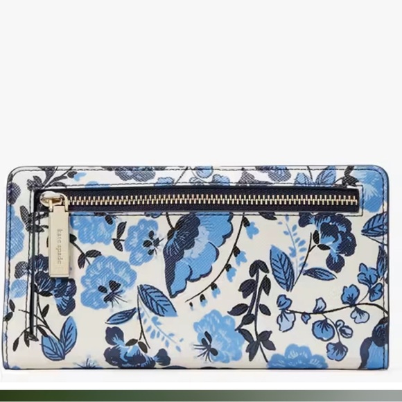 💙🩵Brand New Kate Spade Madison Vase Floral Large Slim Bifold Wallet🩵💙 - Picture 4 of 12